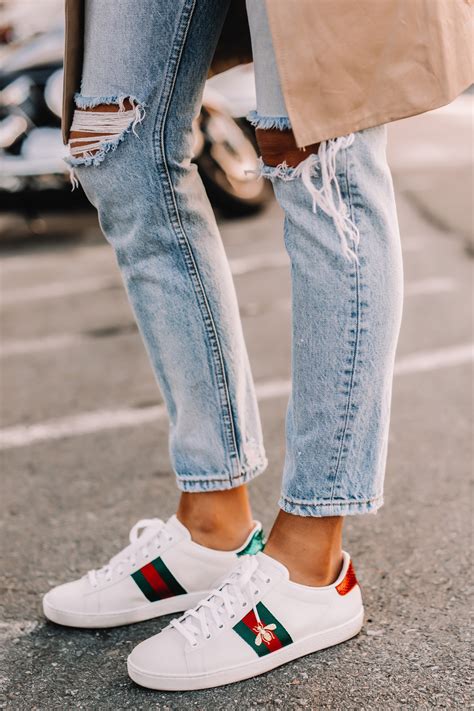 gucci ace sneakers womens outfit|Gucci ace sneakers women's sale.